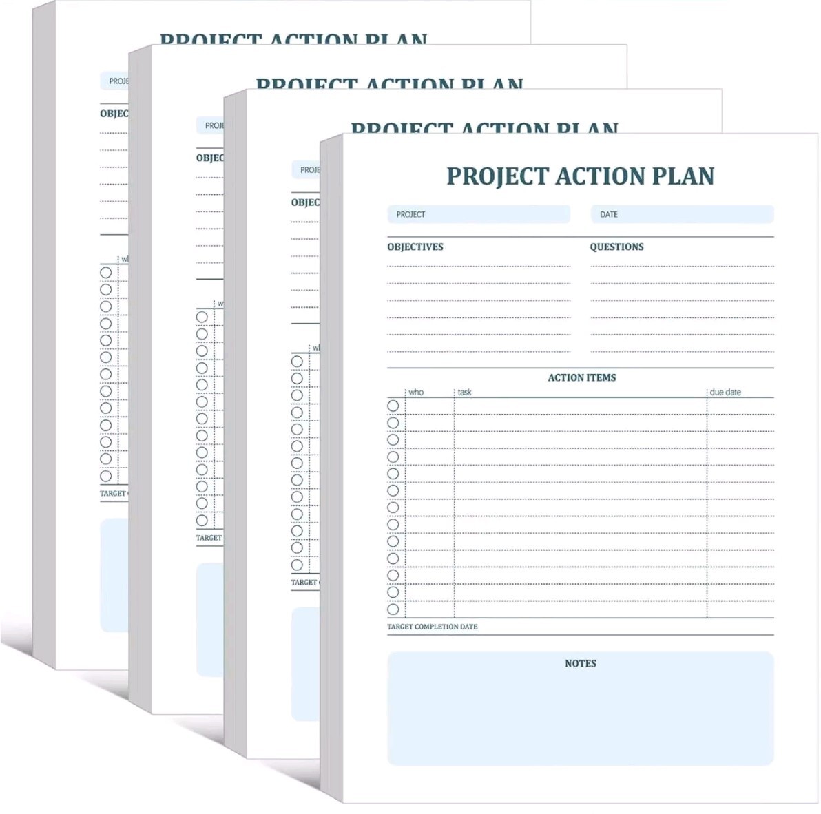 Maitys 200 Sheets 4 Pads Project Action Planner Notepad Project Management with