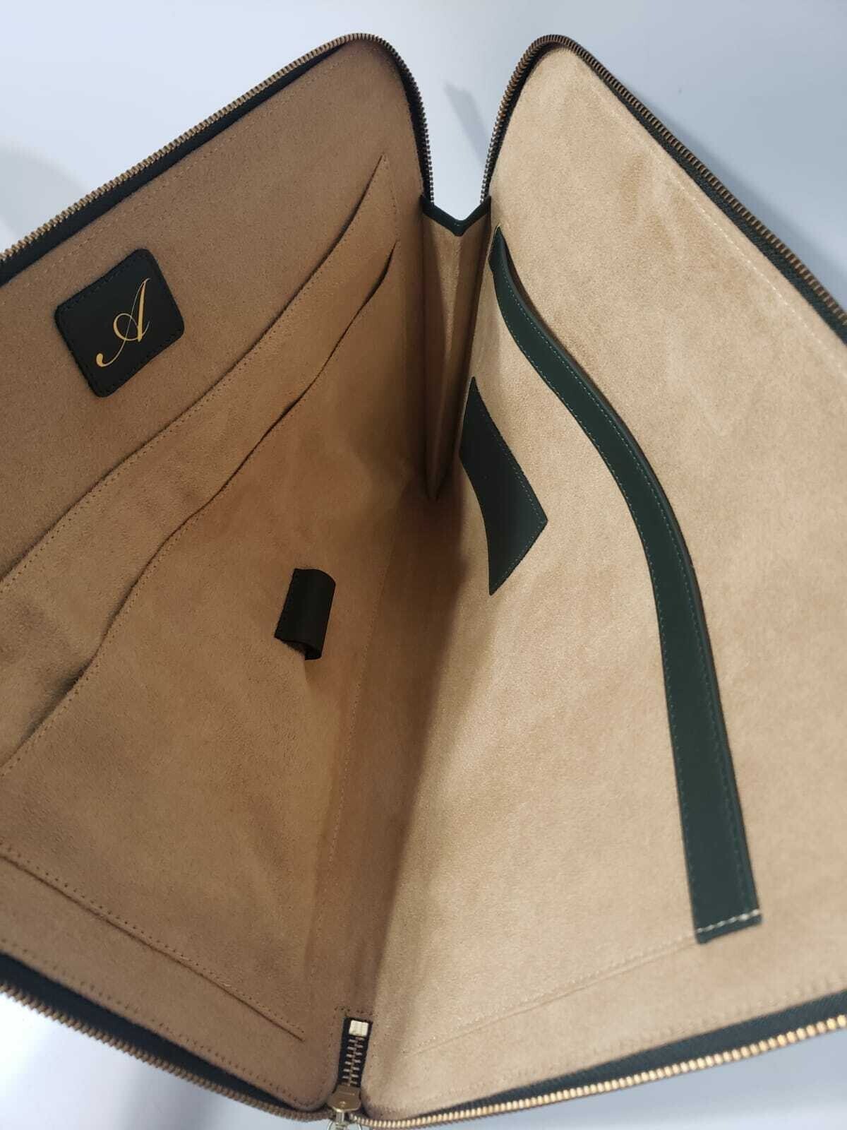 Genuine Leather Paper Holder Document Travel Pouch or iPad Tablet Case Purse