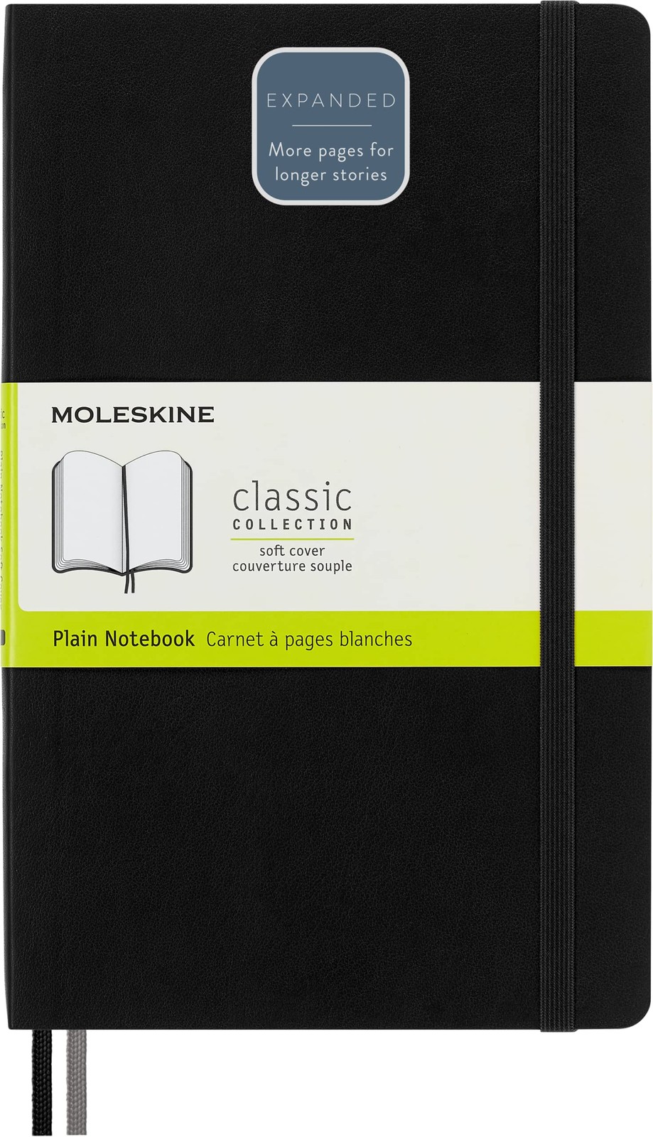 Moleskine Classic Large Black Notebook 400 Pages Durable Elastic Closure Ivor…