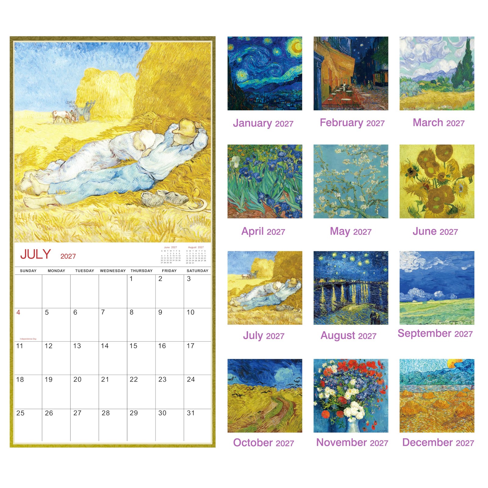 Wall Calendar 2026-2027 – 2026-2027, 18-Month Monthly Medium, blue