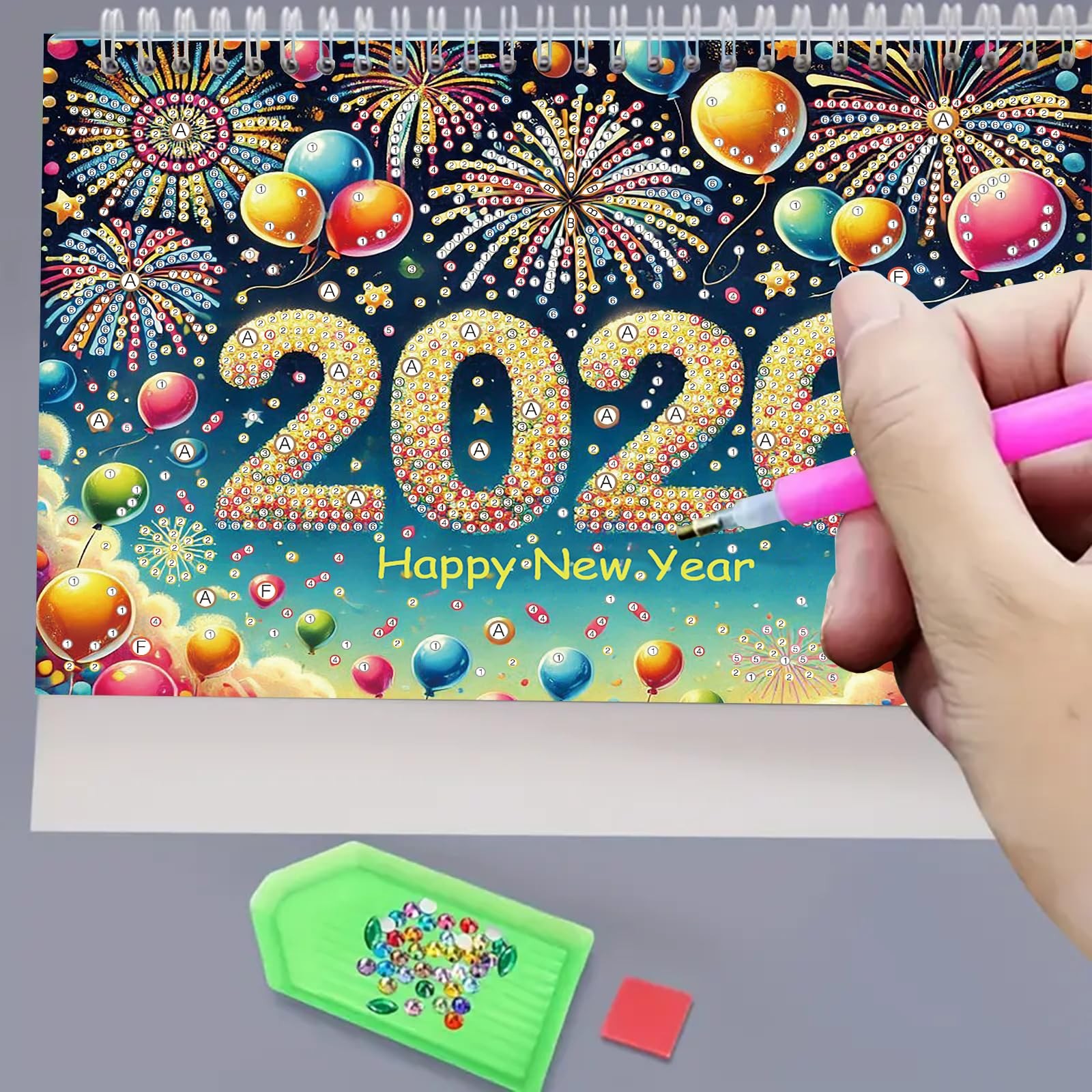 DIYDeligths Diamond Art Painting Desk Calendar 2026 Monthly Flip 2026-B
