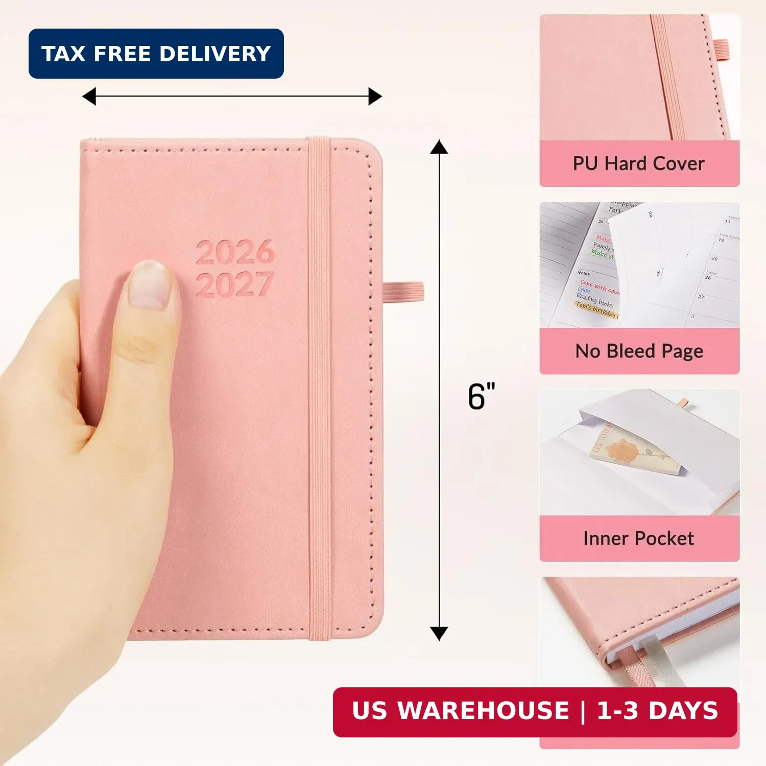 Forvencer Pocket Planner 2026-2027, Weekly Monthly Planners for Purse, 3.5″ x 6″
