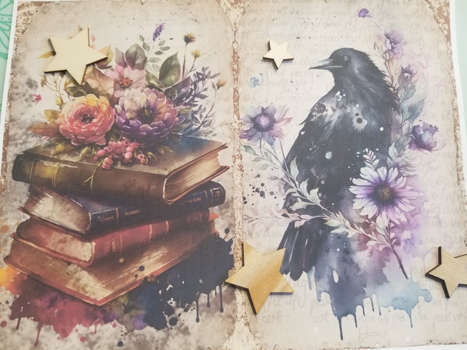 Junk Journal Blank Booklet “BEWITCHED NIGHT” HANDMADE LG 8.5″x5.5″ 40pg
