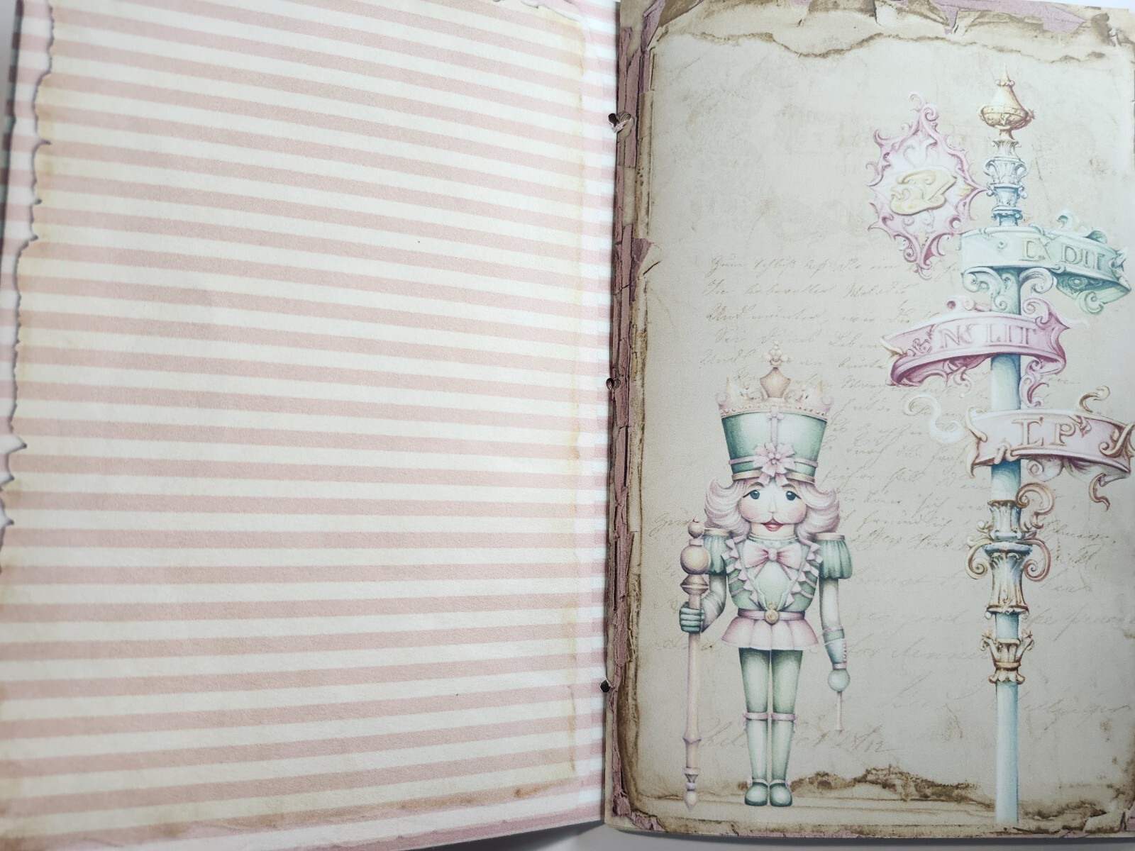 Junk Journal Booklet “PASTEL CHRISTMAS” Christmas Pink Holiday Ephemera, Cards+