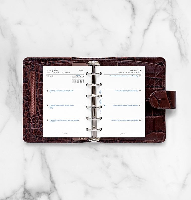 Calendar Diary Refill Pocket Size Week-to-View White Paper 2026 C68227-26