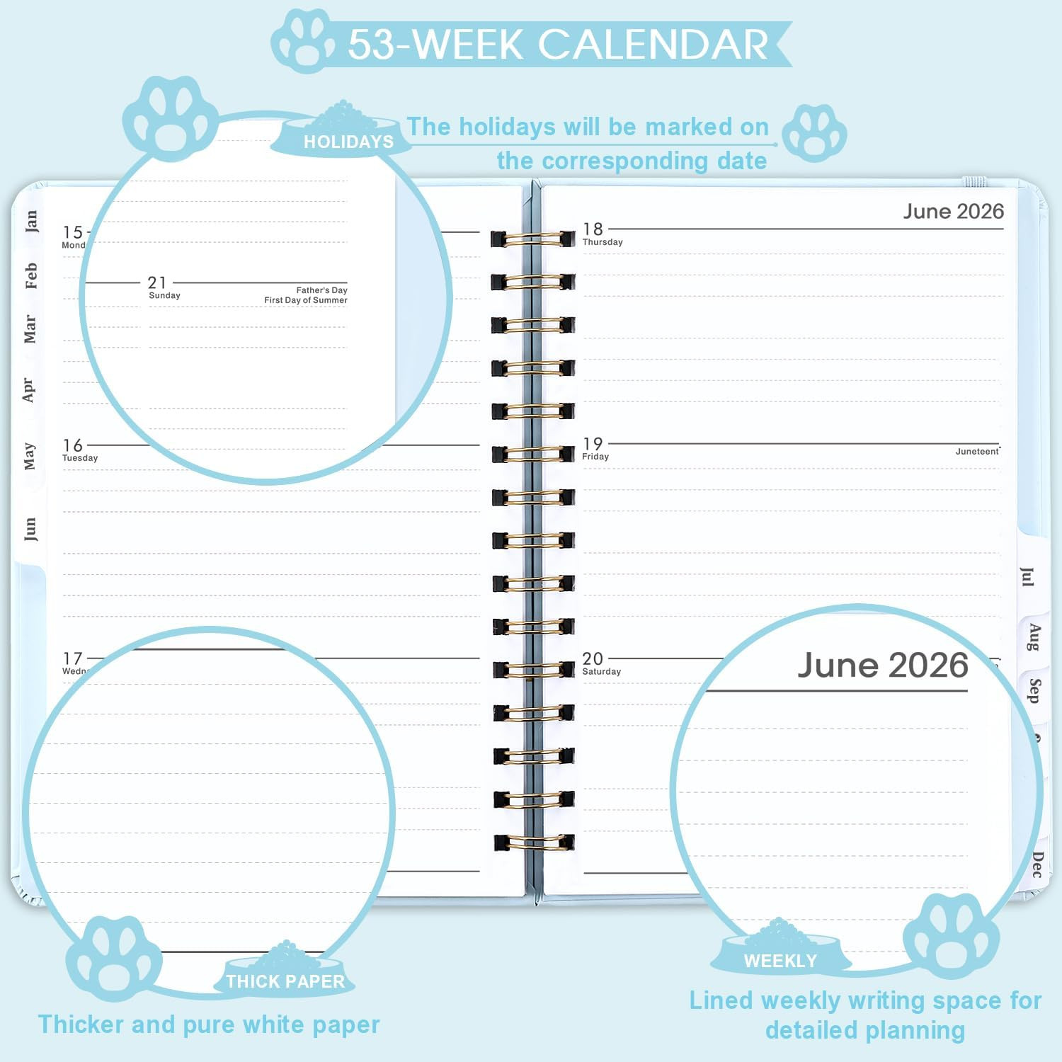 2026 Weekly & Monthly Planner with Tabs, Jan. 2026 – Dec. 2026, 6.5″ X 8.5″, Har