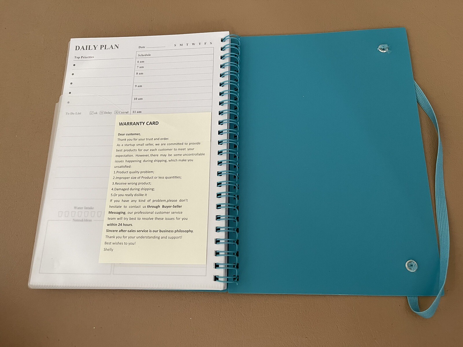 Non-Dated Daily Hardcover Day Planner 8.5 x 6.4