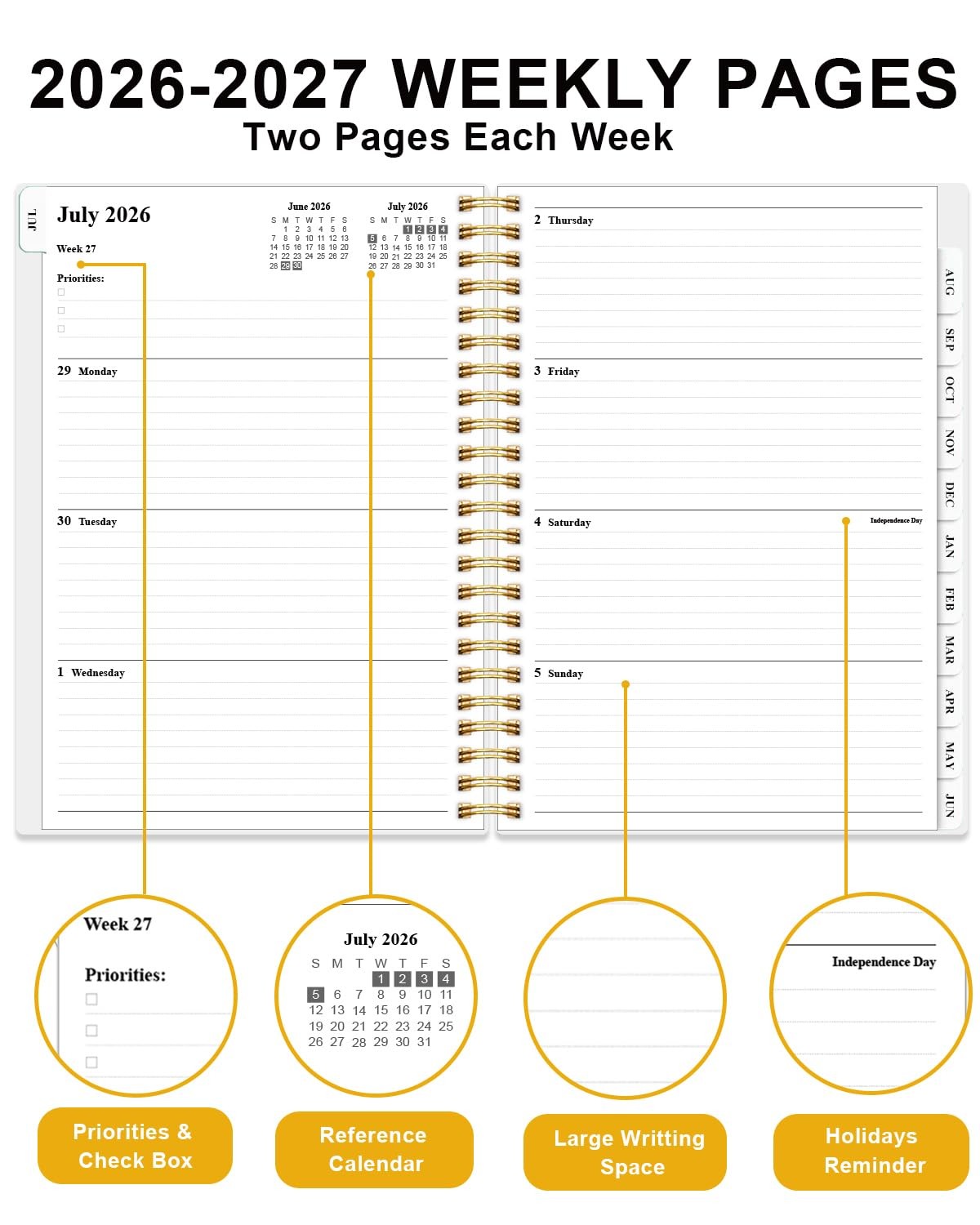 Academic Planner 2026-2027 – Weekly & Monthly 6.4” x 8.5”, Crushed Flower
