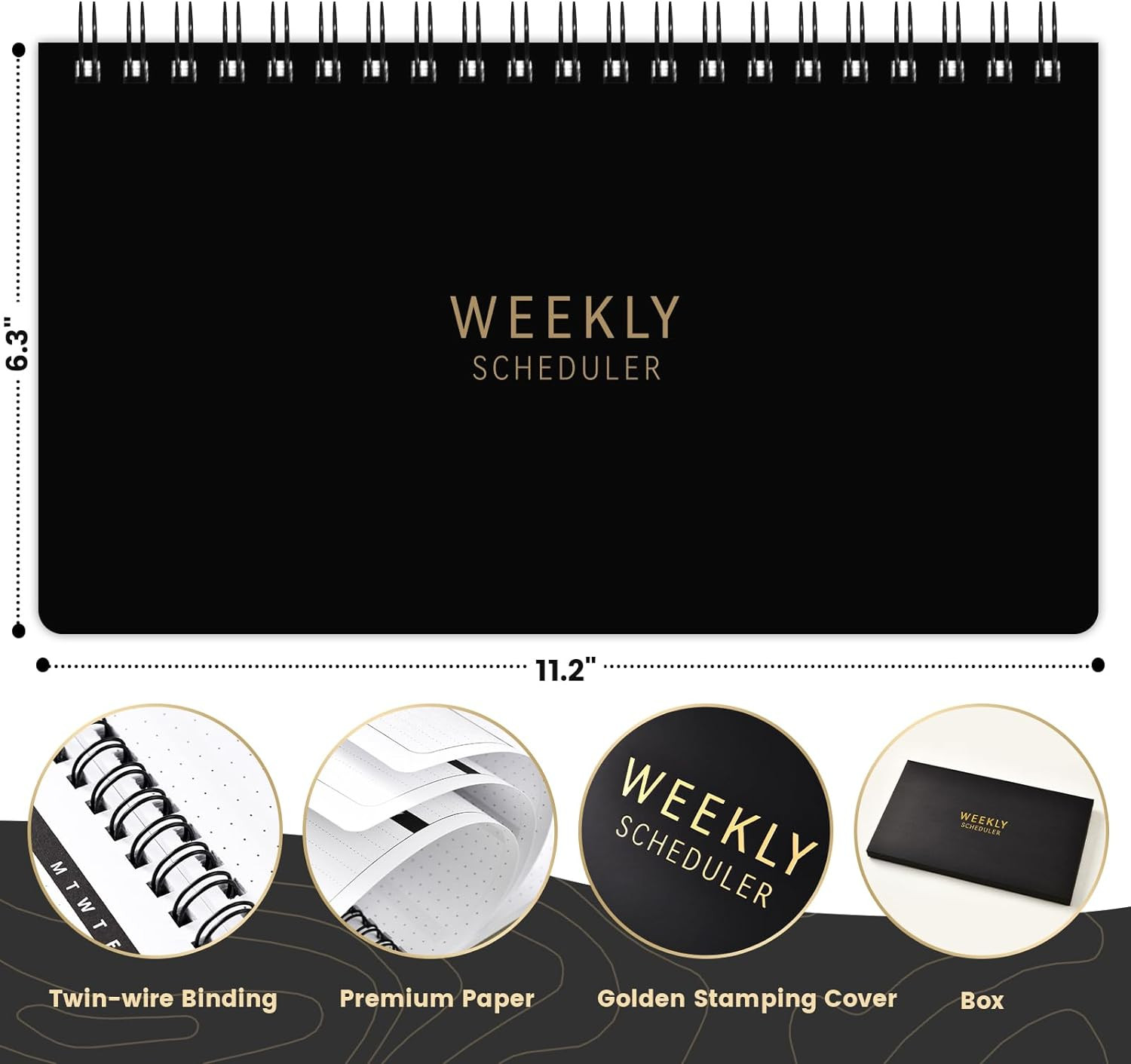 Weekly Planner 2026 – Spiral Bound, 11.2” X 6.3”, Undated Daily Productive Wee
