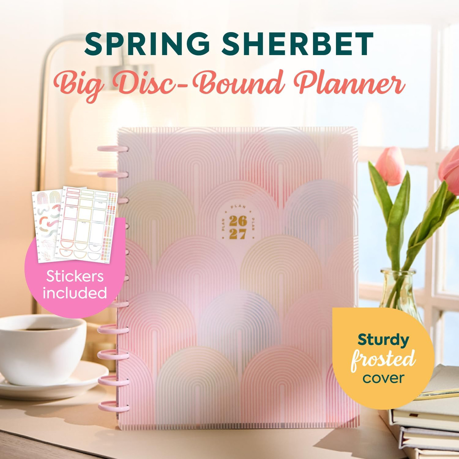 Disc Bound Planner July 2026 June 2027 Big Size 8.5×11 Dashboard Layout Spring