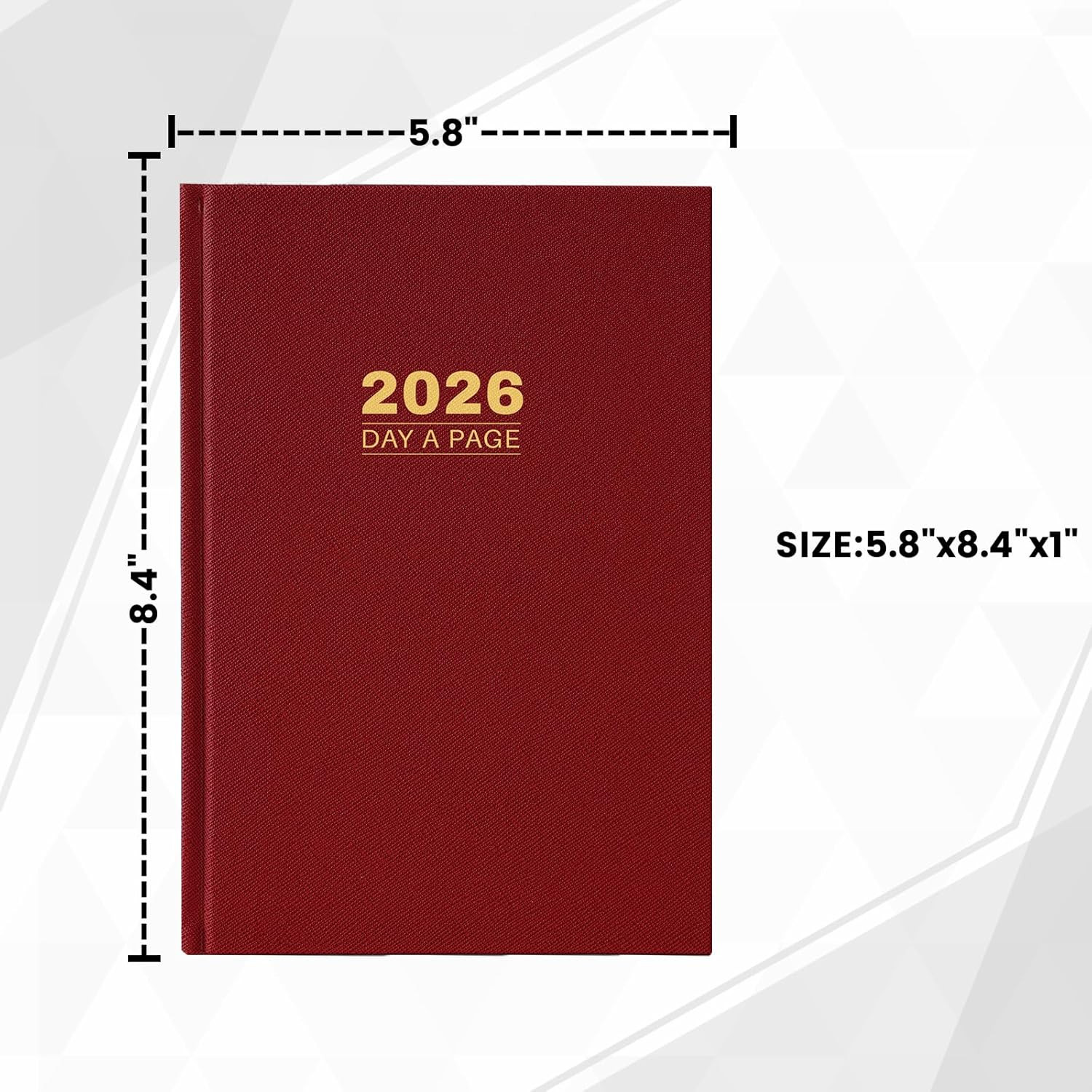 2026 Diary – Diary 2026 Full Page per Day, Daily Planner 2026, Jan. 2026 – Dec.