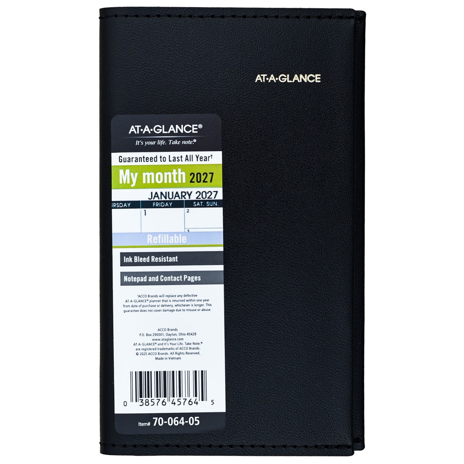 2026 At-A-Glance 70-064-05 Deluxe Pocket Monthly Planner, 3-1/2 x 6″