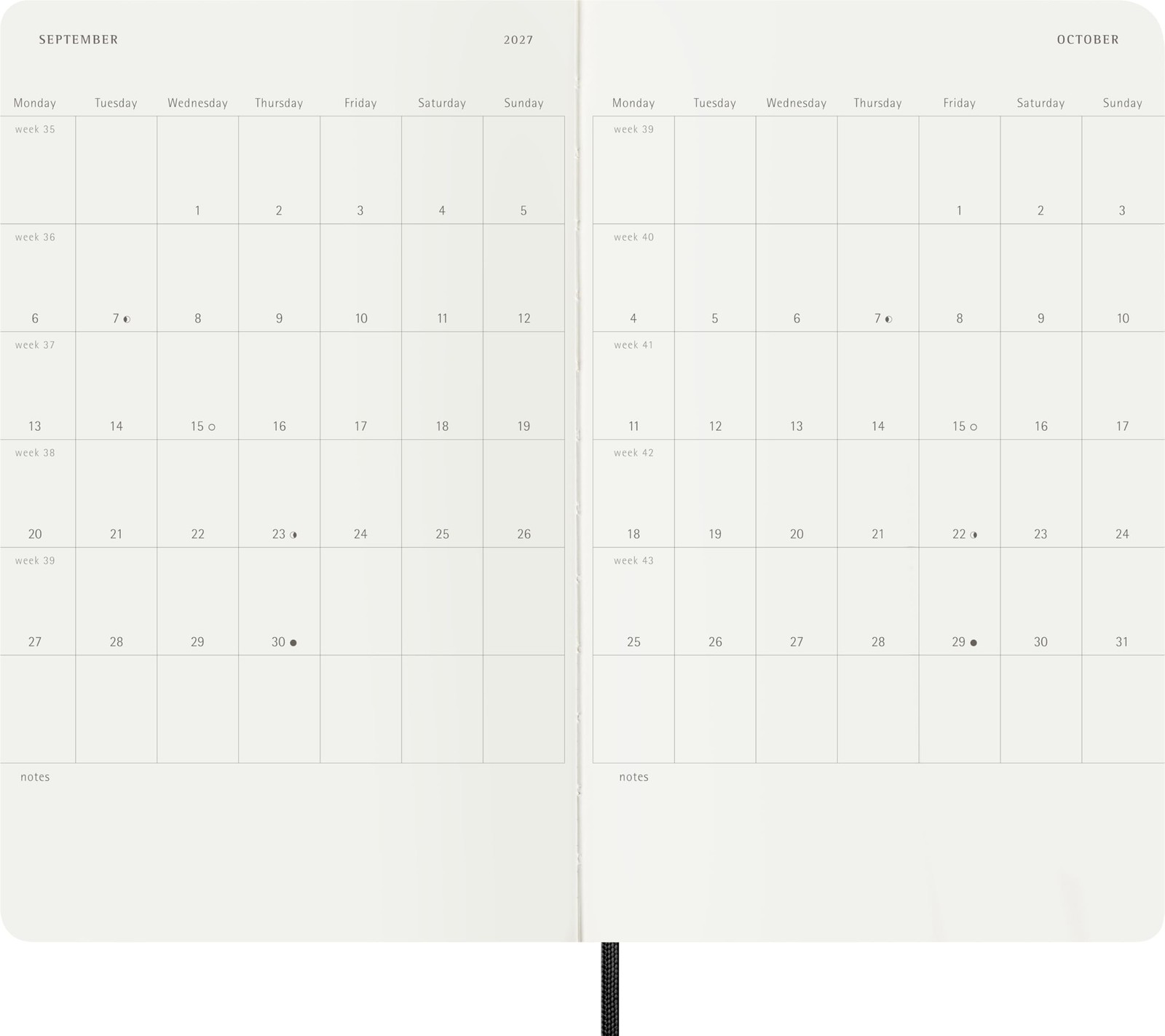 Moleskine Classic 18 Month 2026-2027 Daily Planner, Large (5″ x 8.25″), Black