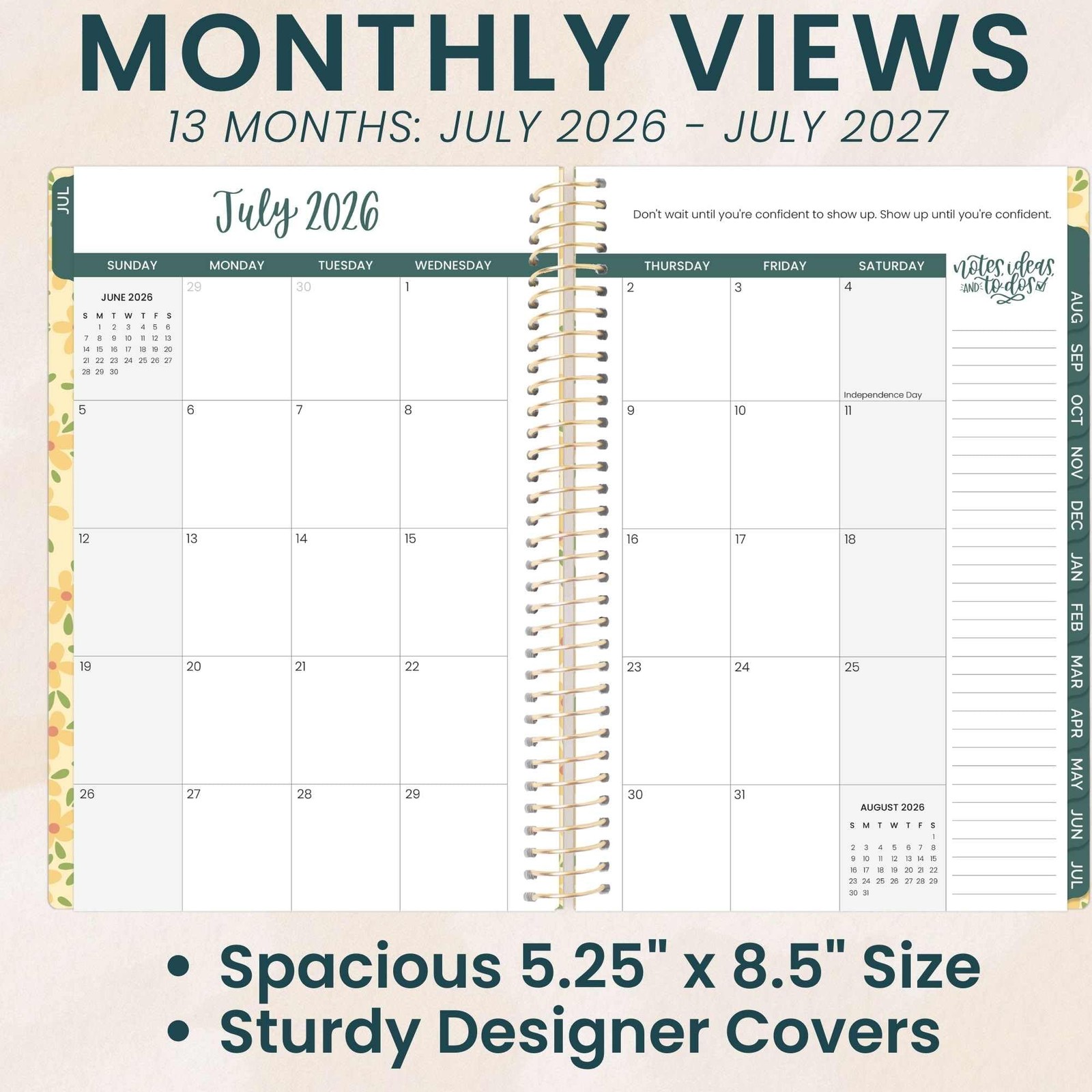 2026-2027 Planner – Academic Year Monthly & Weekly Soft Cover Planner For Women