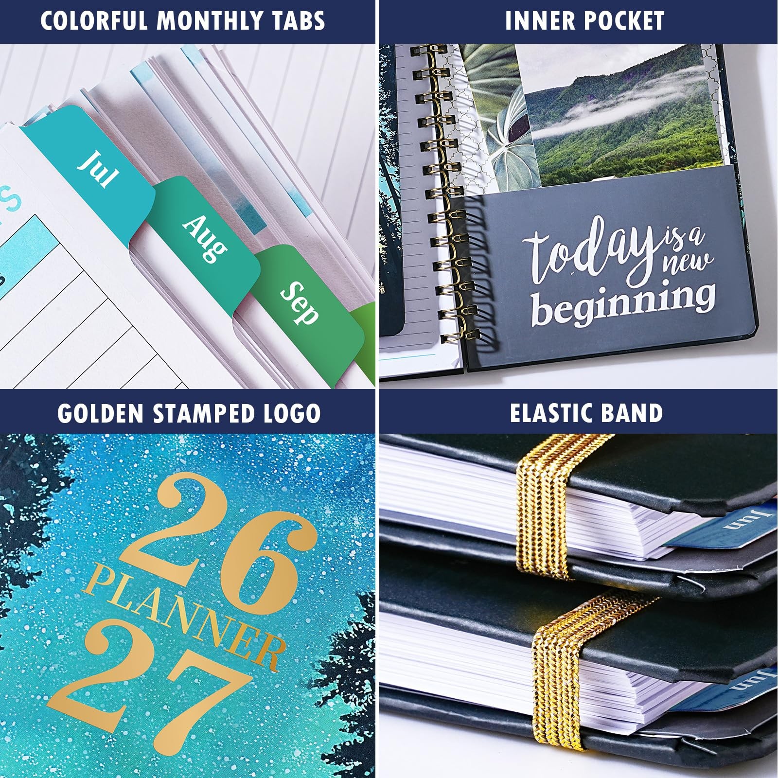 Planner 2026-2027 – Jul. 2026 – Jun. 2027, 6.4″ x 8.5″, Blue