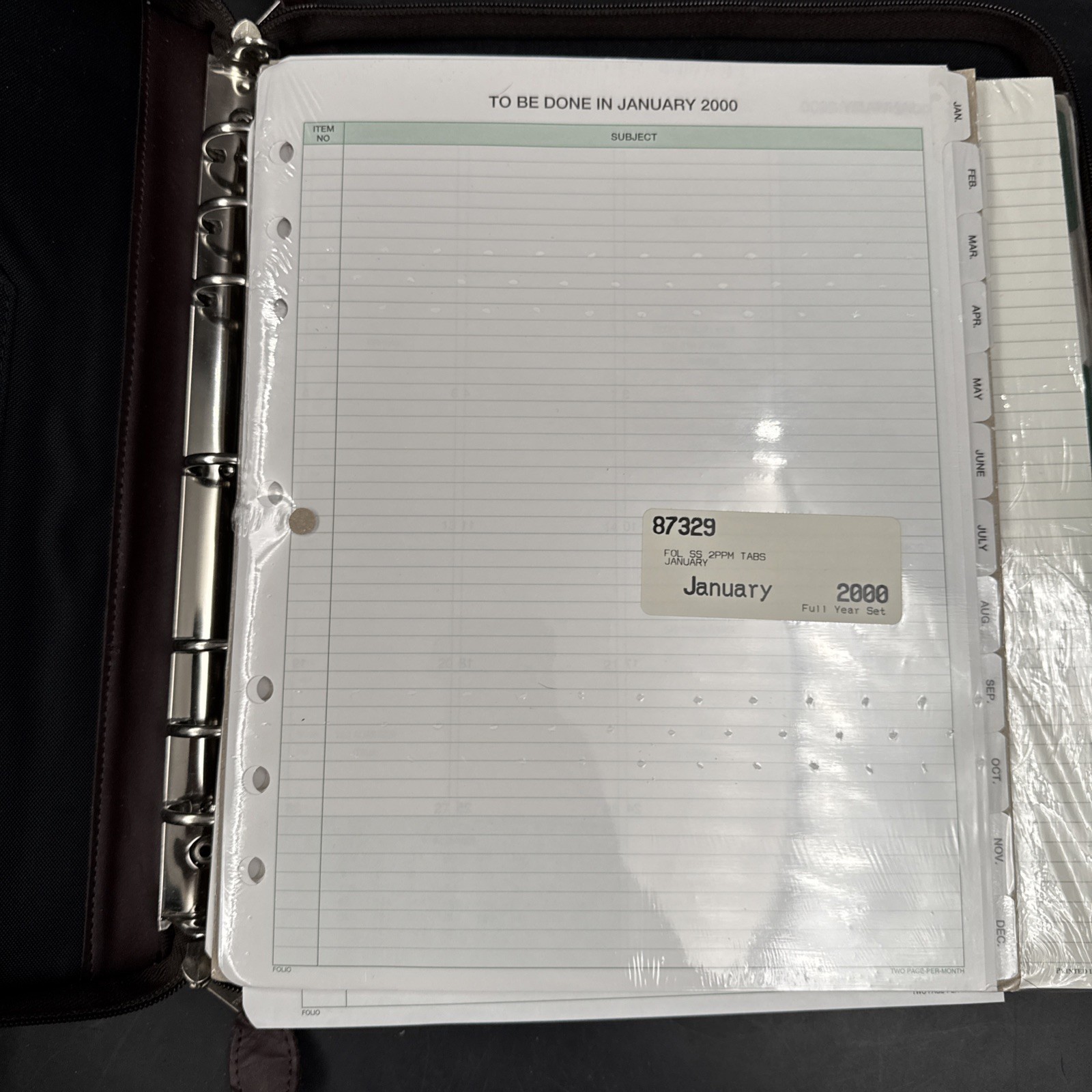 Day-Timer® Leather Planner Padfolio Open Style Organizer Burgundy Zipper Folio
