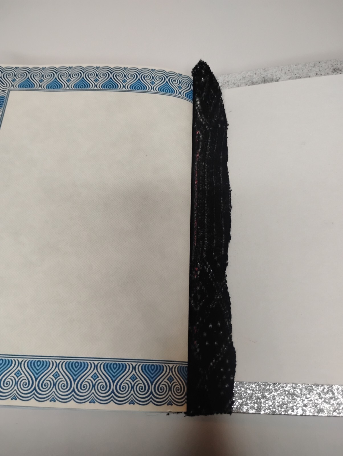 Silver Glitter Junk Journal with Handpainted Purple Watercolor Mermaid – Upcycle