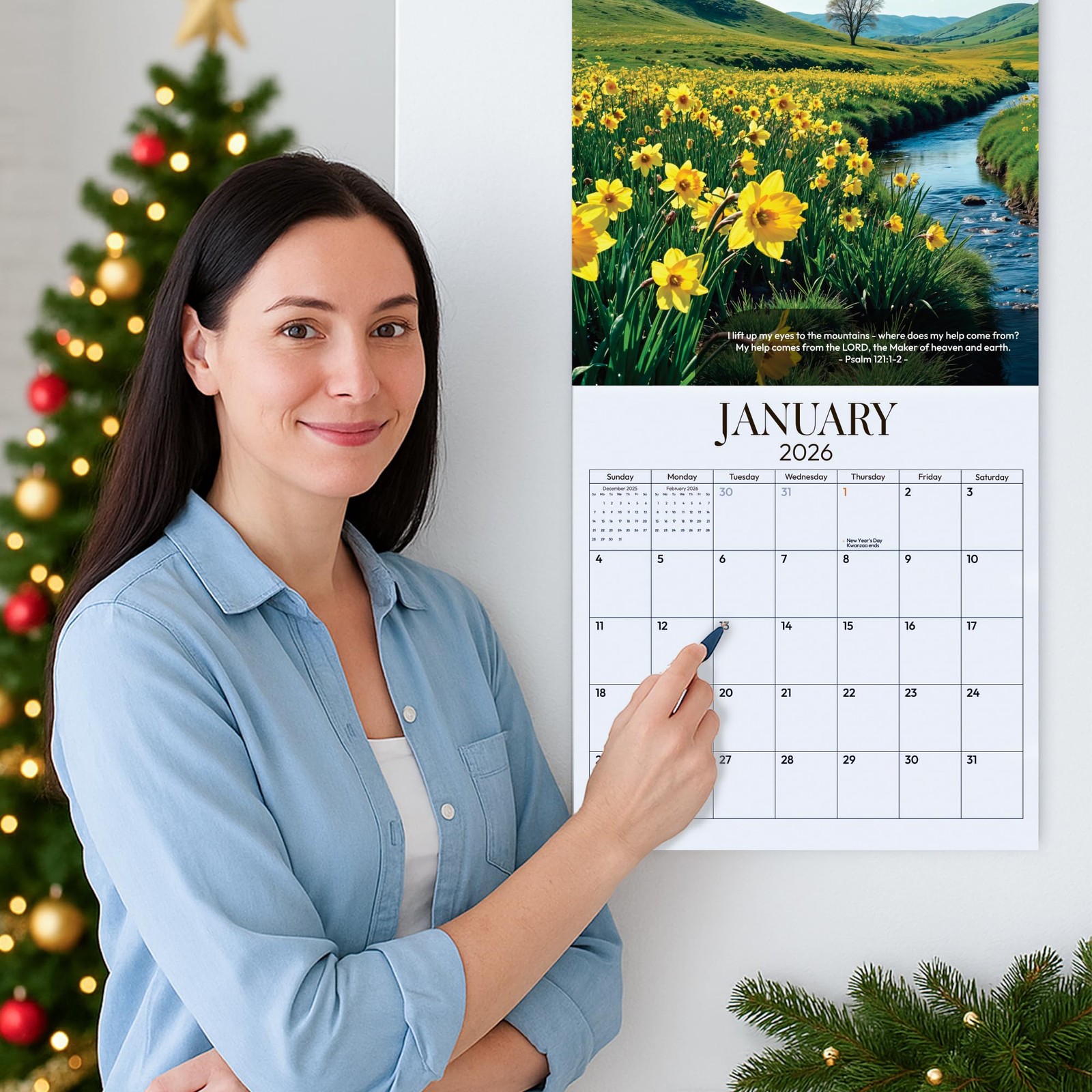 2026 Wall Calendar Christian, Bible Verse 2026, 12 Multi-colored