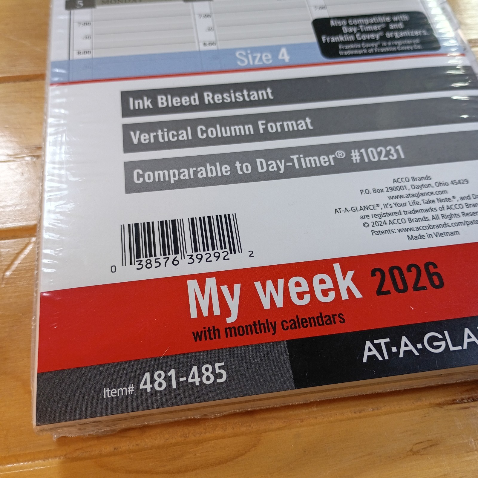 AT-A-GLANCE My Week 2026 With Monthly Calendars Size 4 Item #481-485 New