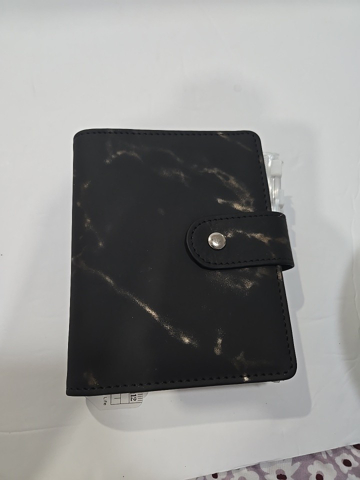Pocket Budget Planner, Expense Tracker Daily Memo Notes. Black Marble Design New