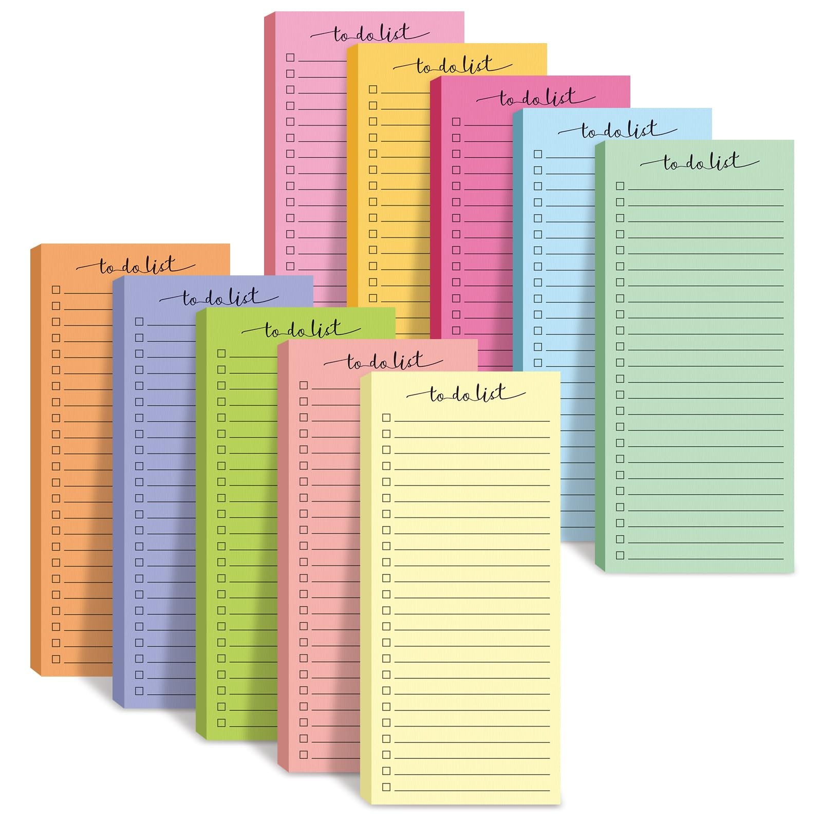 Censen 10 Pack 500 Sheets To Do List Notes Daily Checklist Bright Color