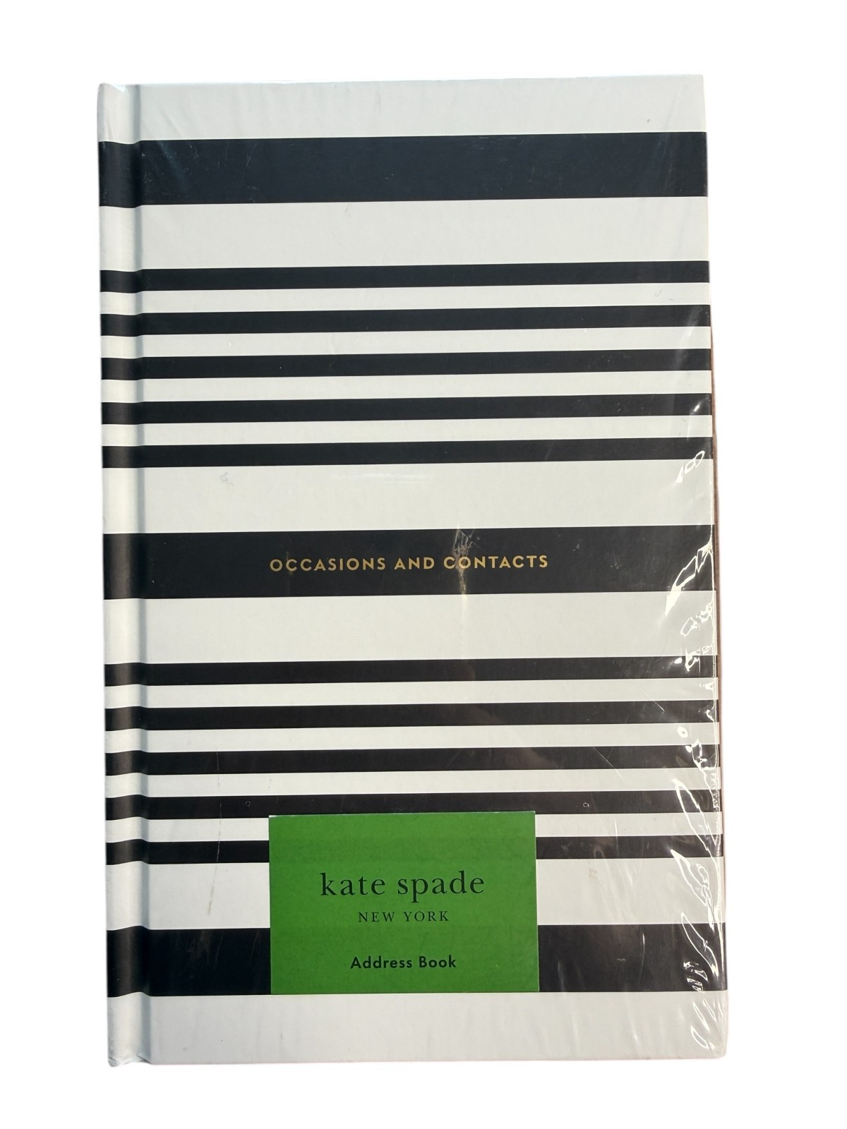 KATE SPADE “OCCASIONS AND CONTACTS” ADDRESS BOOK – Black Stripes -NEW/SEALED