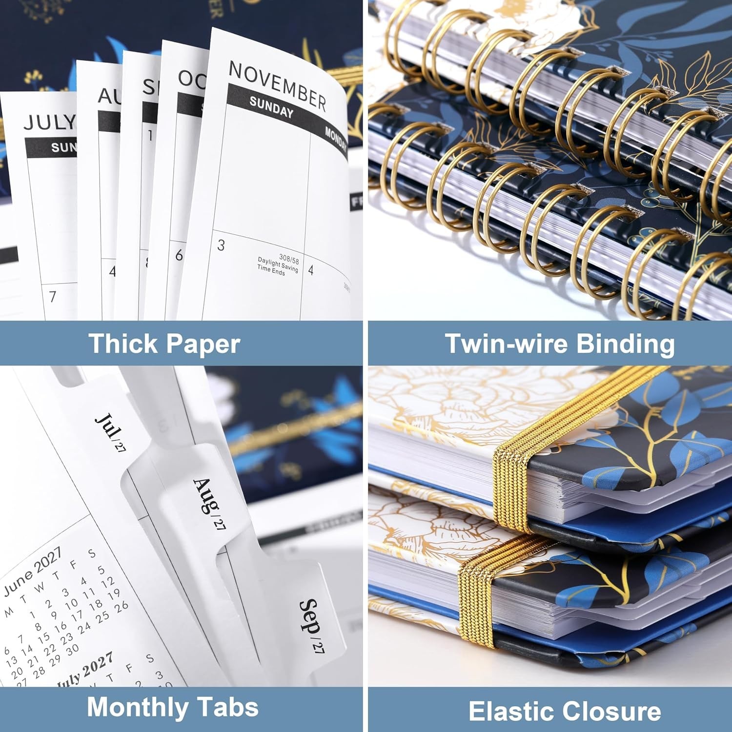 Durable 3- Planner: 6.3″ x 8.4″ Calendar with Inner Pocket & Closure
