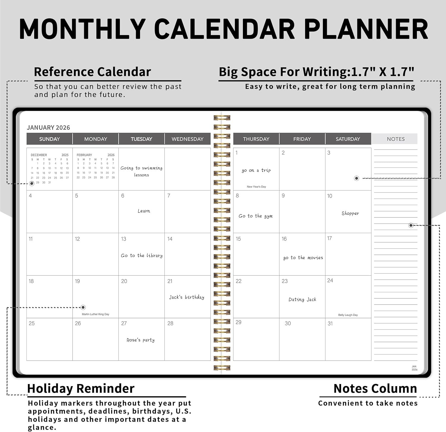 Durable 24- Planner 9×11 Inch, Waterproof PVC Cover for Teachers & Students