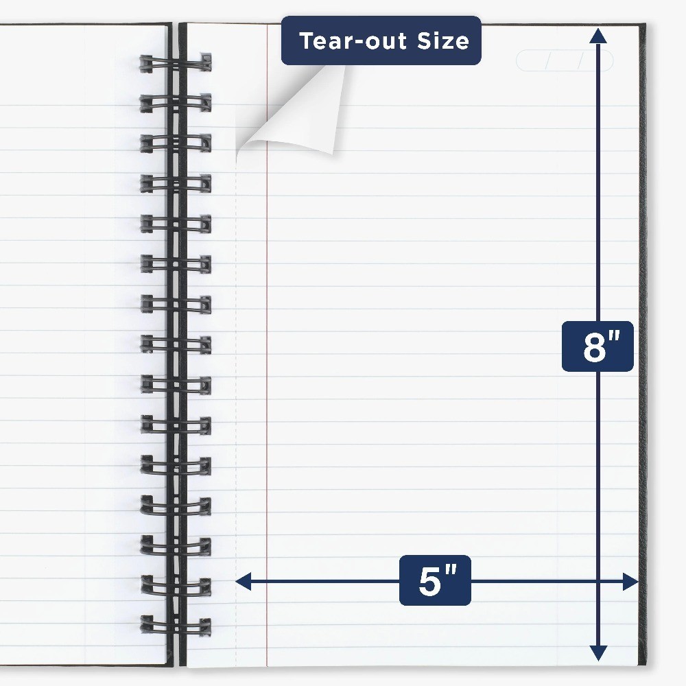Business Writing Notebook 5×8 Inches 80 Sheets Medium Black Journal