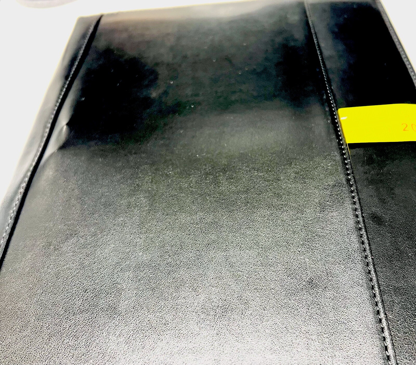Global Views Work Folio A5 Premium Leather Portfolio Zipper Closure Black New