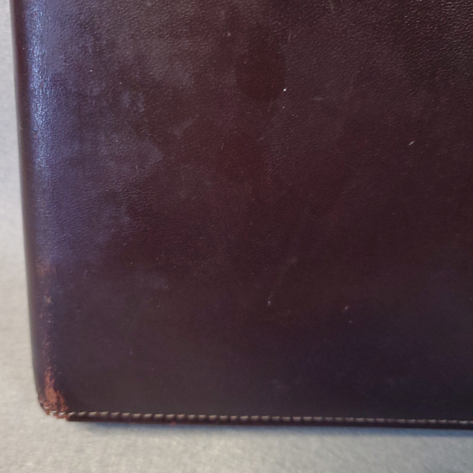 Franklin Full Grain Leather Day Timer Planner 7 Ring Red Brown Binder Vtg *READ*