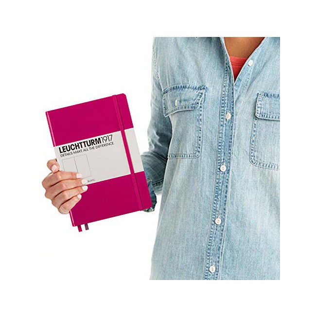 LEUCHTTURM1917 – Medium A5 Plain Hardcover Notebook (Berry) – 251 Numbered Pages