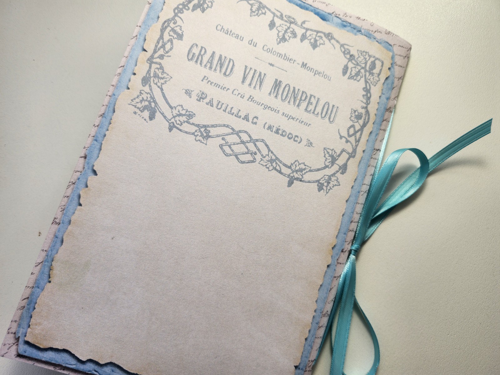 Junk Journal Blank Booklet “CHERRY BLOSSOM” HANDMADE Florals LG 5.5″x8.5″ 40pgs