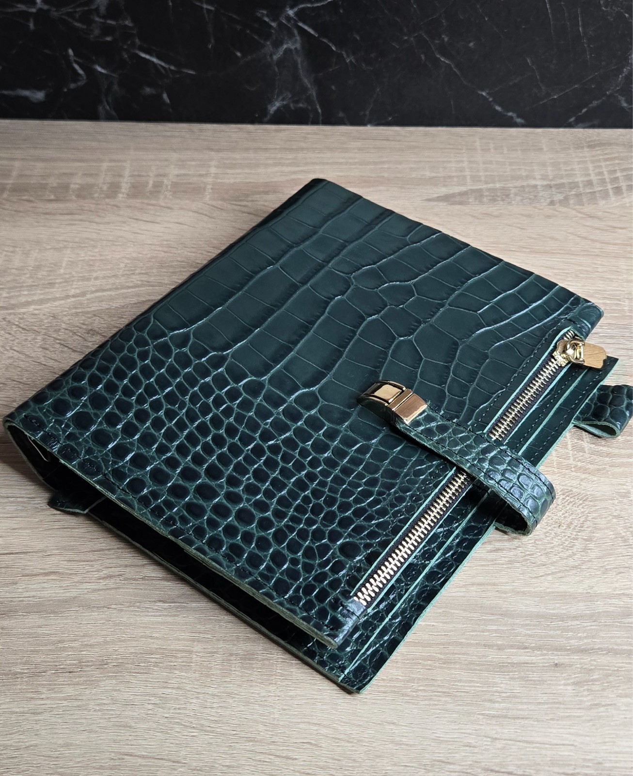 Green Leather Cover planner A5 – Oops Shop just cover with binder