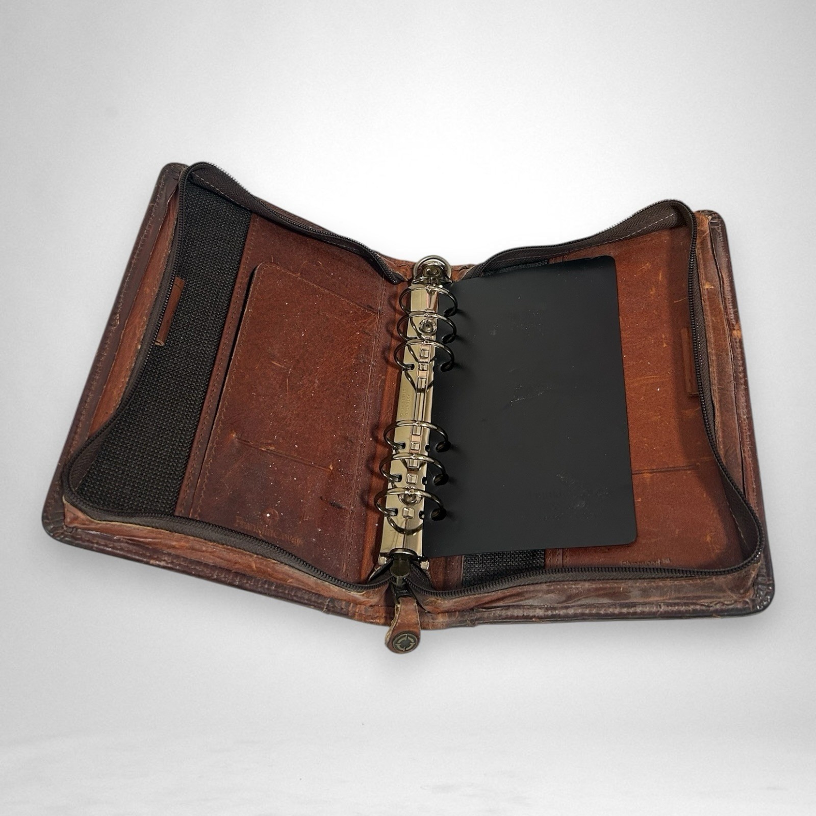 Franklin Covey Riverwood Leather PadFolio Distressed Warm Brown USA