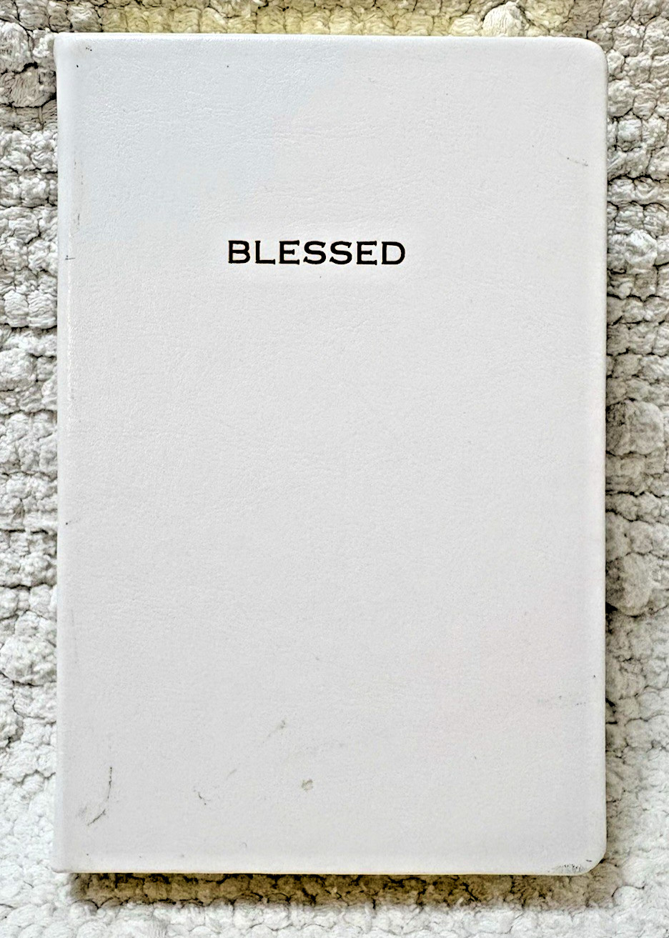 Journal blank lined pages, gold edges, white faux leather cover