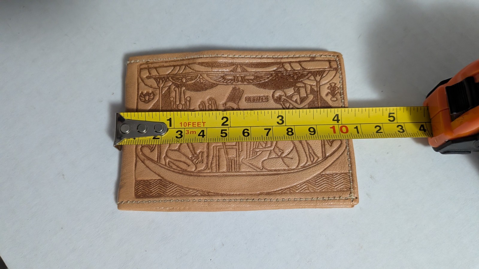 Vintage Egyptian Hand Tooled Leather Pocket Notebook Memo Book Journal Pharaoh