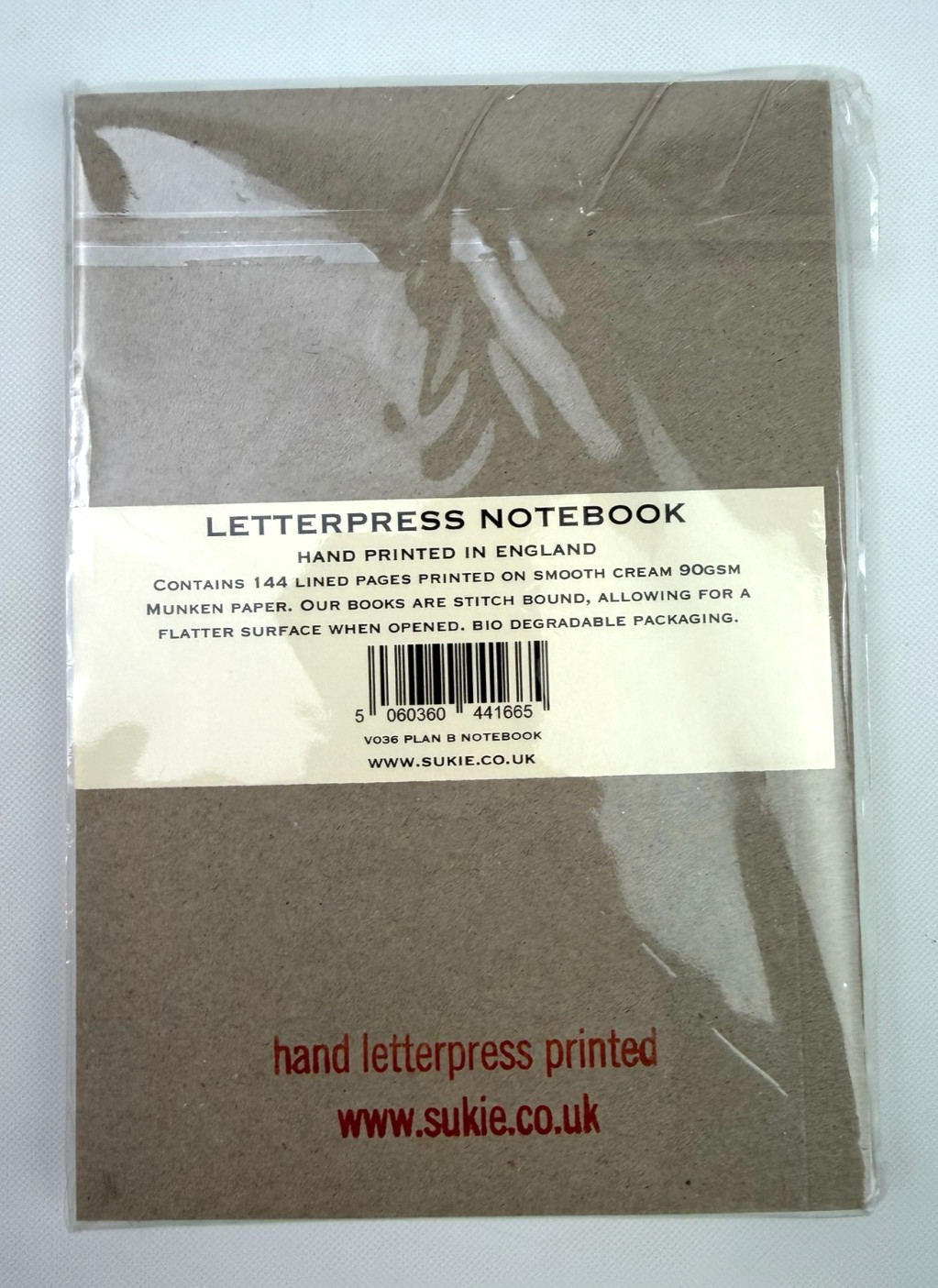 Plan B Letterpress Notebook Hand Printed in England 144 Lined Pages Munken Paper