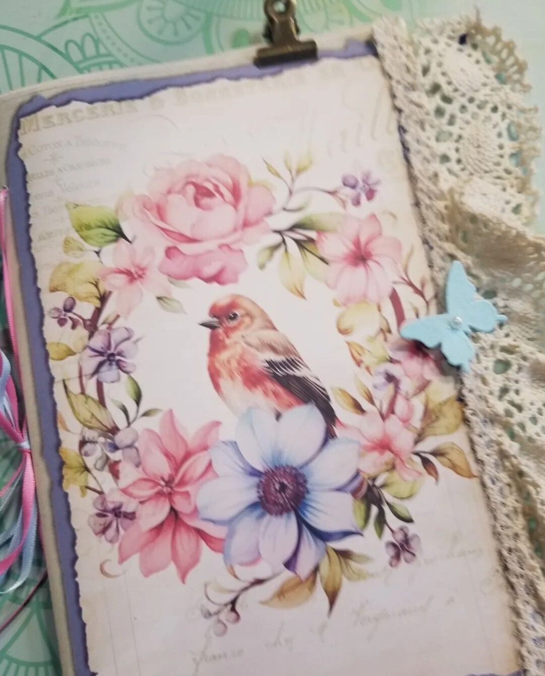 Junk Journal Booklet “SPRINGTIME” HANDMADE Cards, Pockets, Ephemera, Stickers