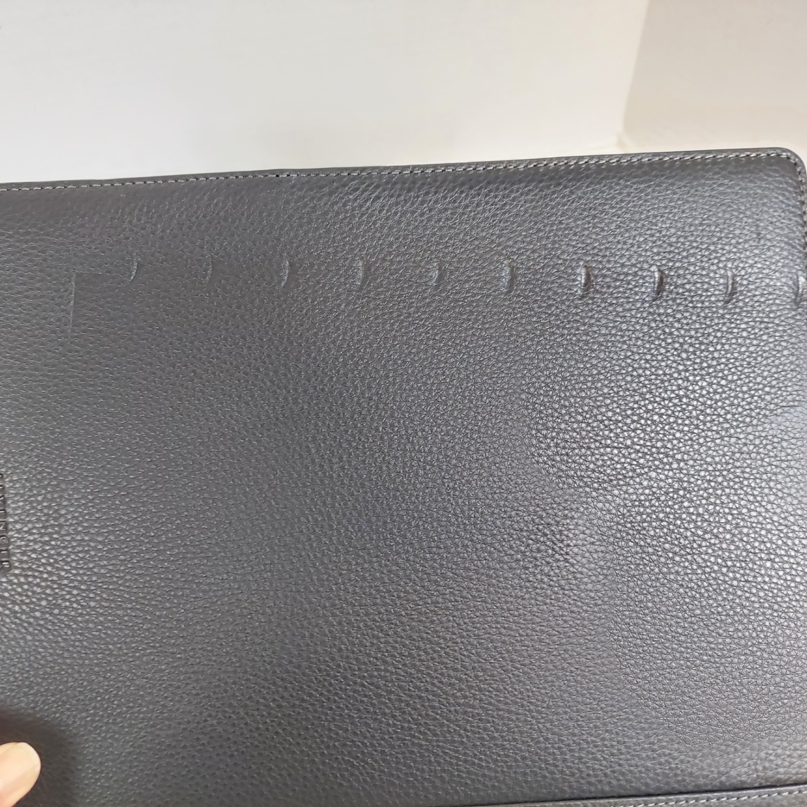 Set/2 LEVENGER Leather/Plaid Executive Portfolio Document Organizer Monogrammed