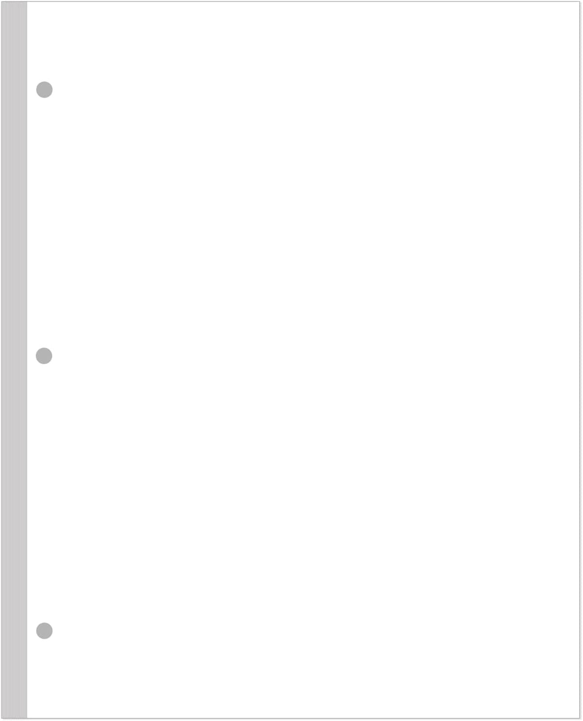 A4 Blank Filler Paper 3-Hole Blank Paper 100Sheets / 200Pages Loose-Leaf Pape…