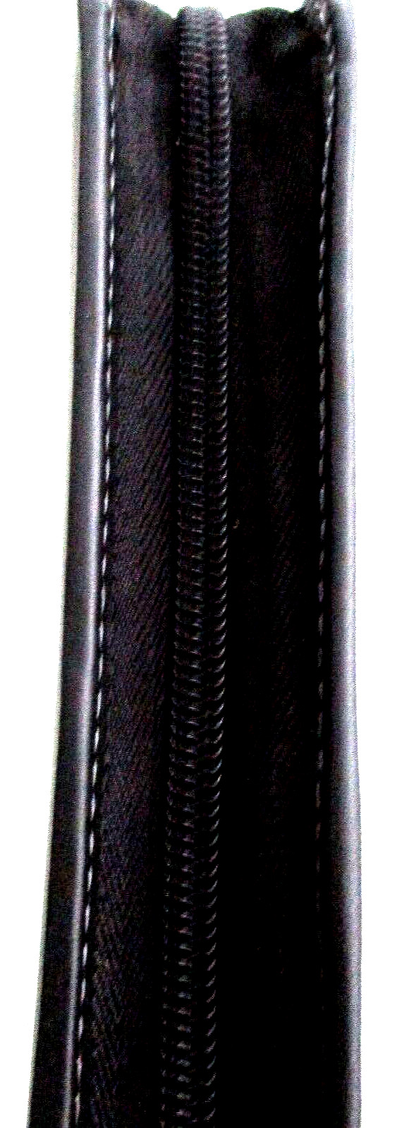 NEW BOX Black LEEDS Genuine Leather ZIP-AROUND WALLET ORGANIZER Logo Embossed