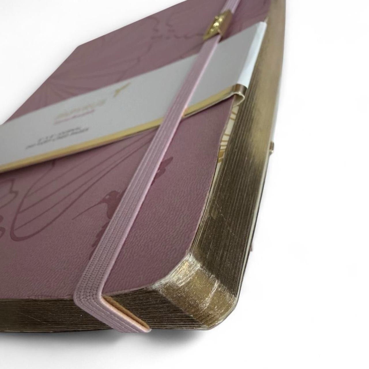 PAPYRUS Purple Gilded Notebook Journal 240 Ivory Lined Pages Elastic Band