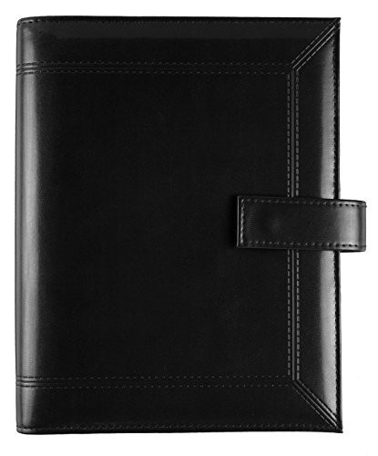 Slim Leather Planner Starter Set, Undated 7-Ring Desk Organizer, 5.5×8.5 Inches,