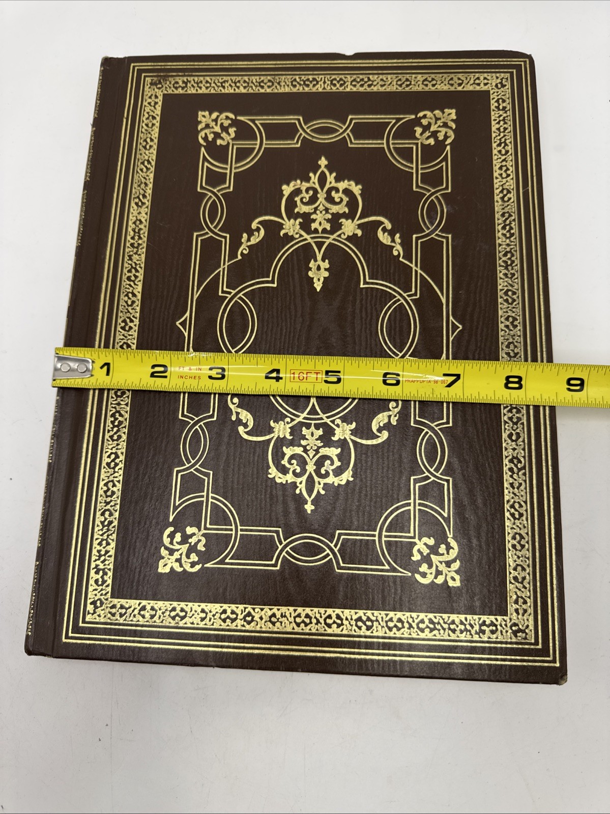 Vtg Hardcover Blank Journal Unlined Peebles Press Unruled Sketch Gold Brown (52)