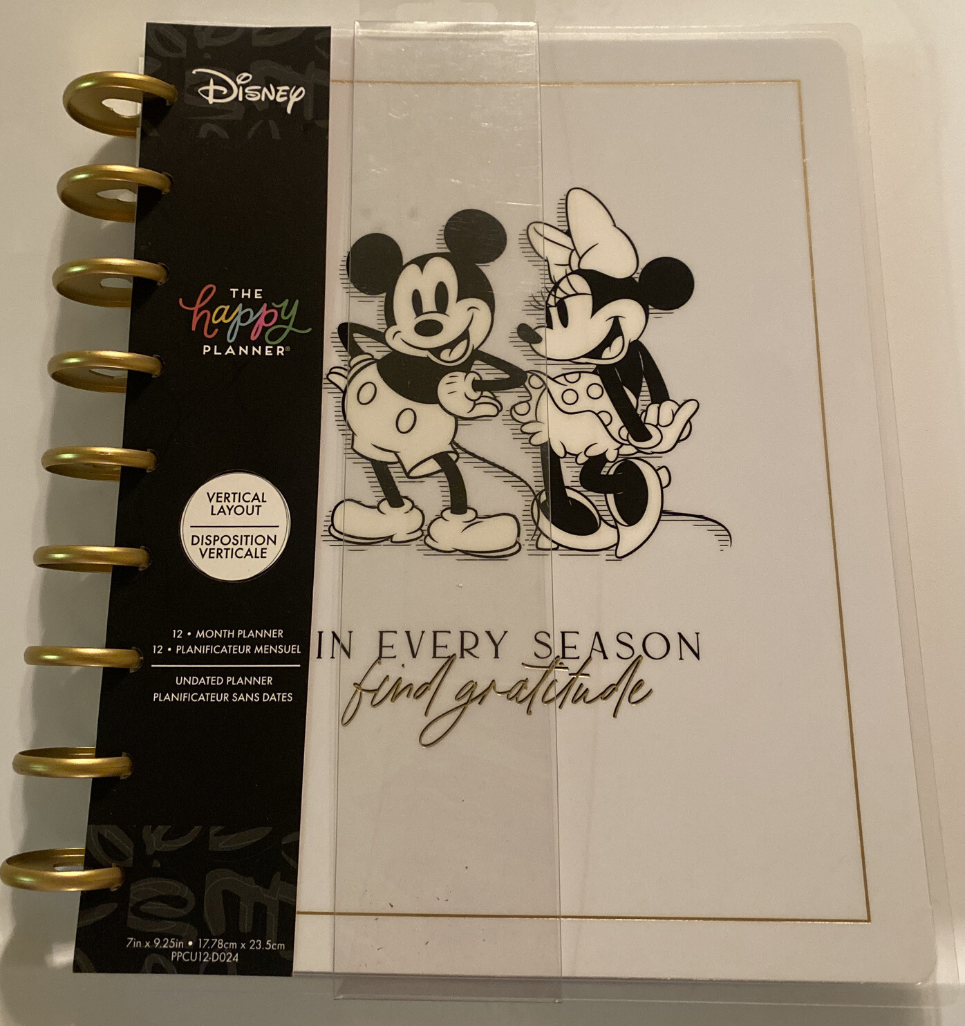 Disney Happy Undated Planner 12 Months Modern Vertical Accessories Envelopes NEW