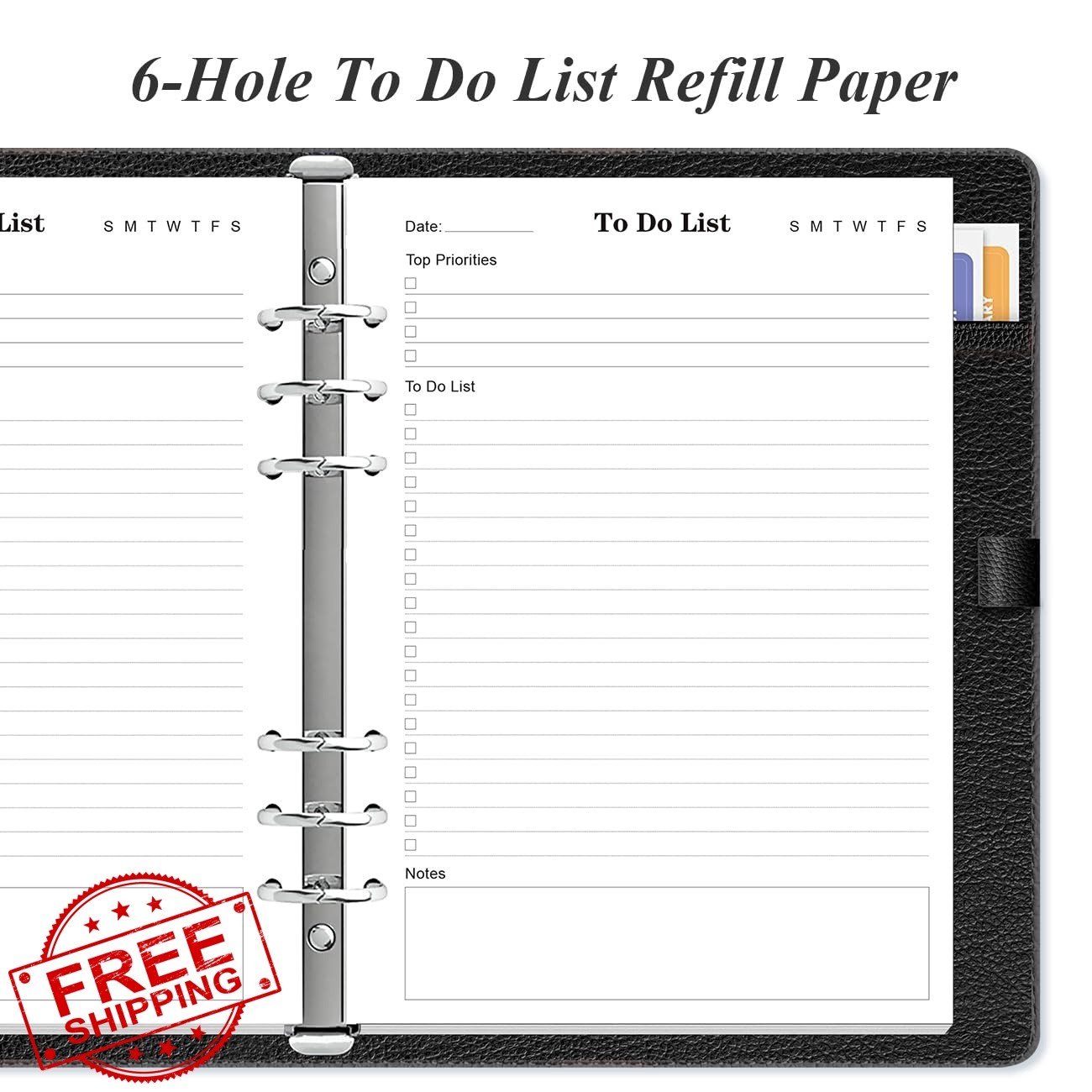 Yaridar A5 To Do List Inserts 100 Sheets 6-Hole