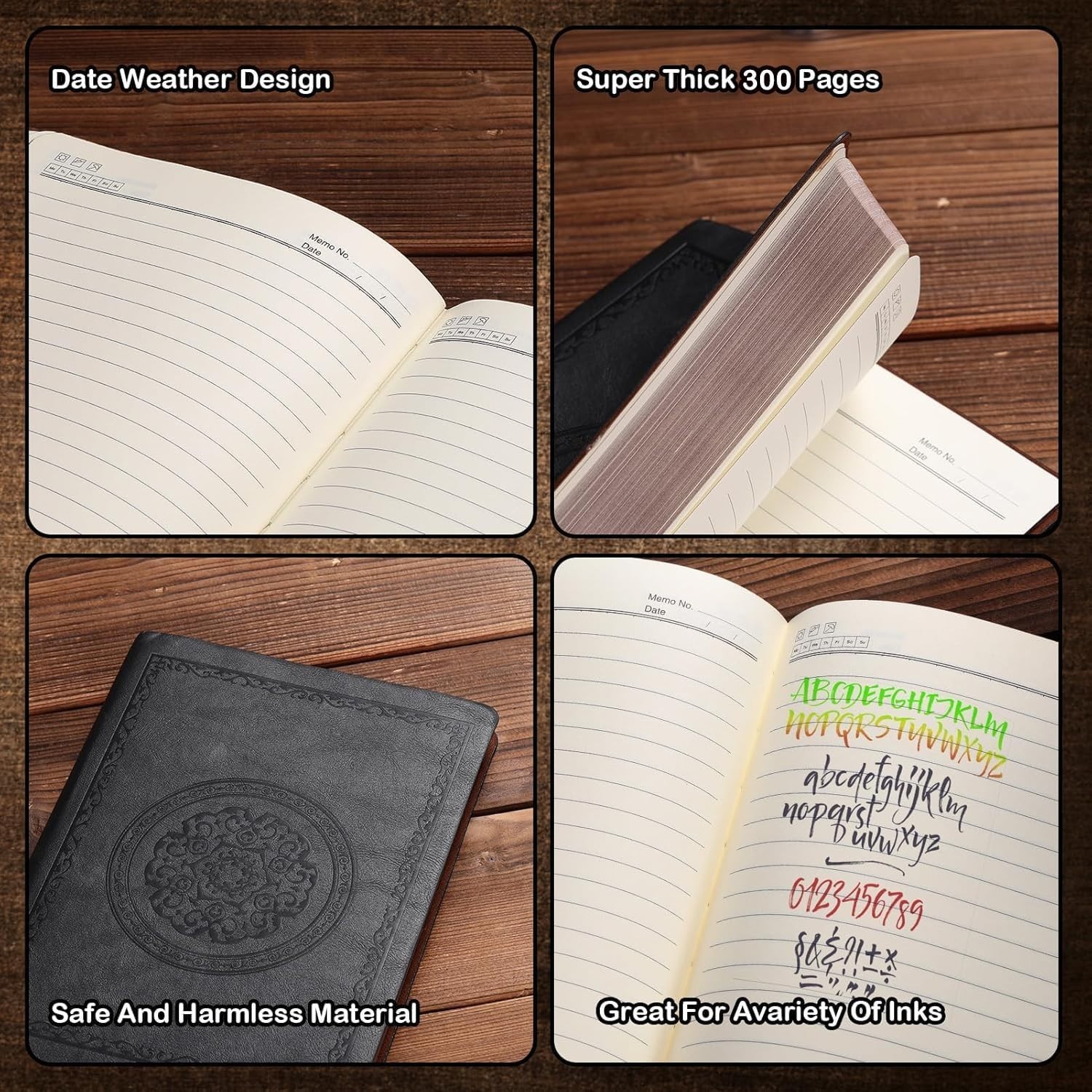 Lined Journal for Men Soft Cover Notebook Leather Journals for Writing, 180 Lay