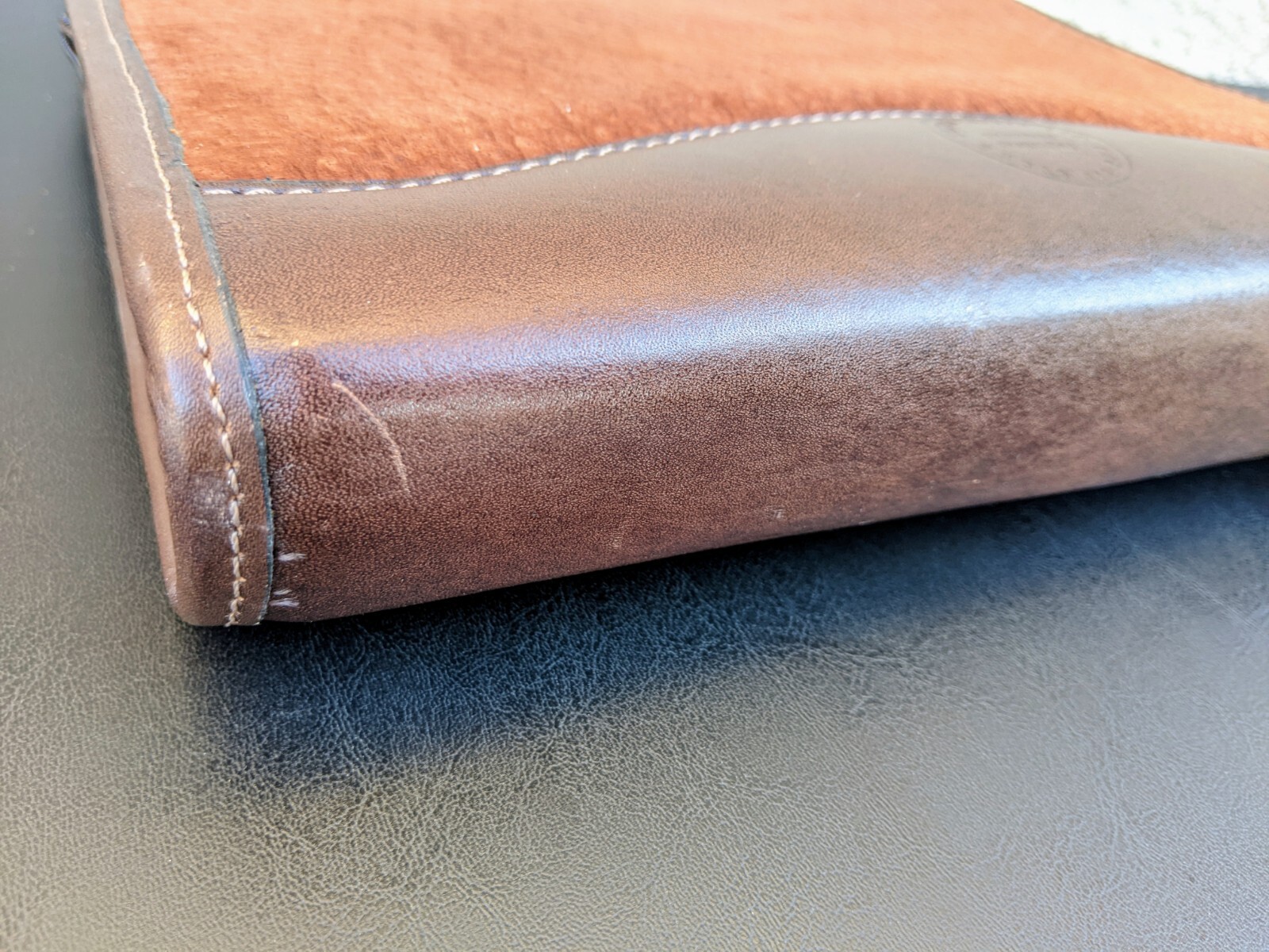 Brown Suede Organizer Smooth Leather 10.5″x8″ Los Gallos Argentina w/ Tag 6-Ring