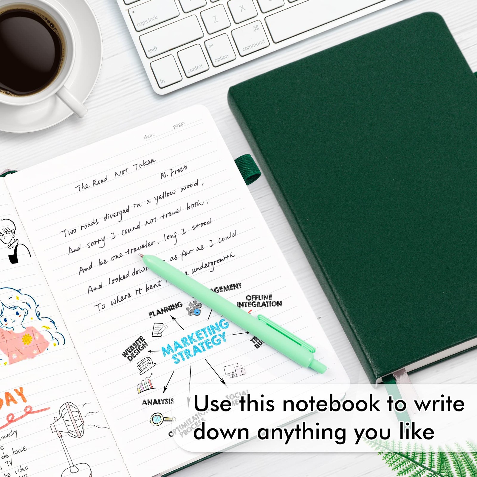 feela 3 Pack Notebooks Journals Bulk with 3 Black Pens, A5 Hardcover Notebook Cl